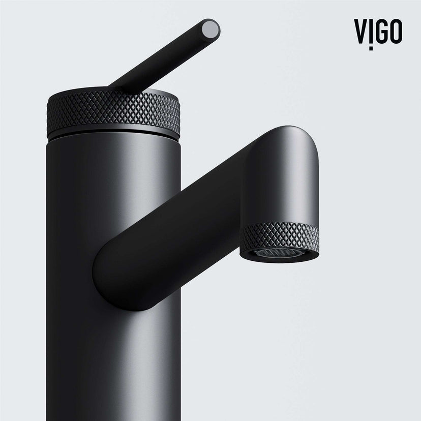 Matte black faucet featuring lever handle and NPSM thread type