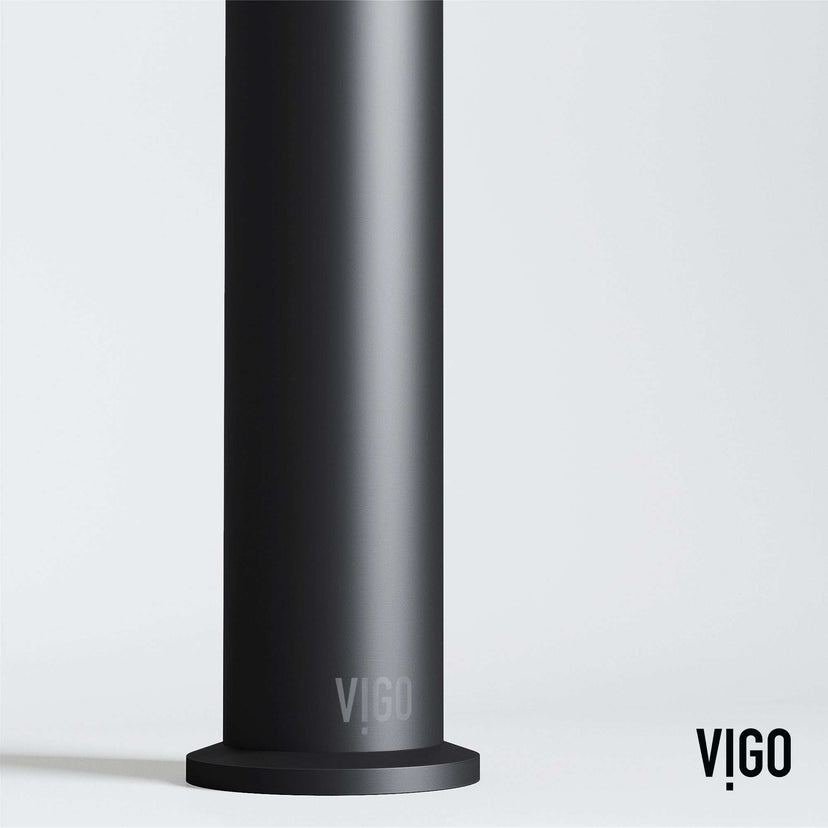 Modern bathroom faucet in matte black with 11-inch assembled height