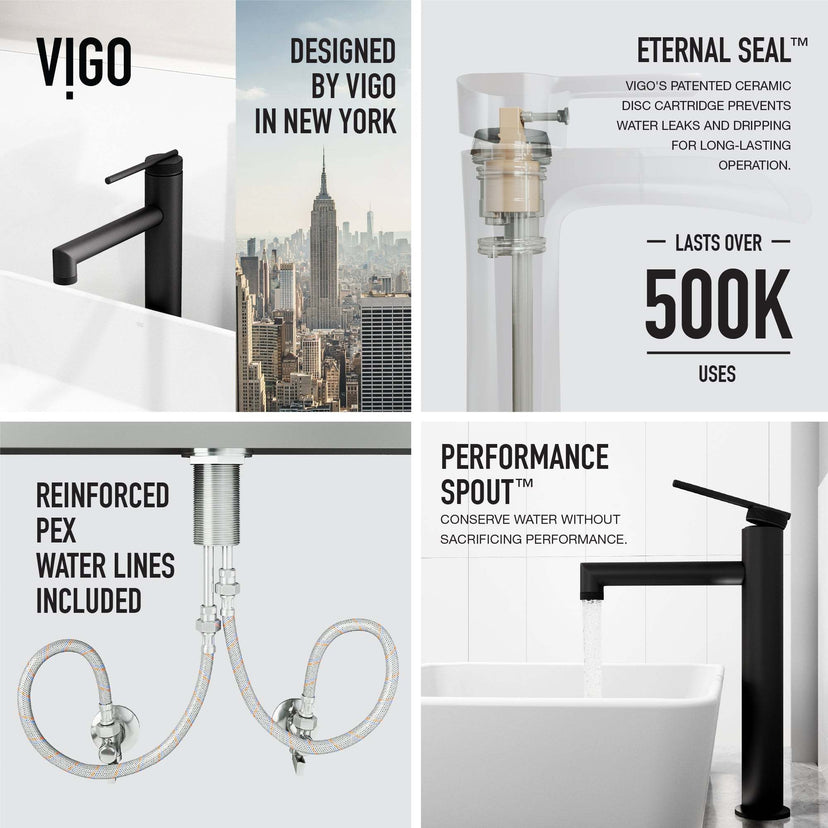 Brass vessel faucet with lever handle and compression fittings