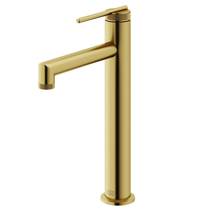 Brass vessel filler with lever handle and compression connections