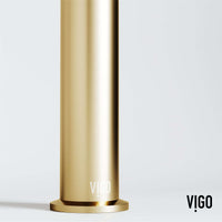 Modern bathroom faucet in matte brushed gold with 11-inch assembled height