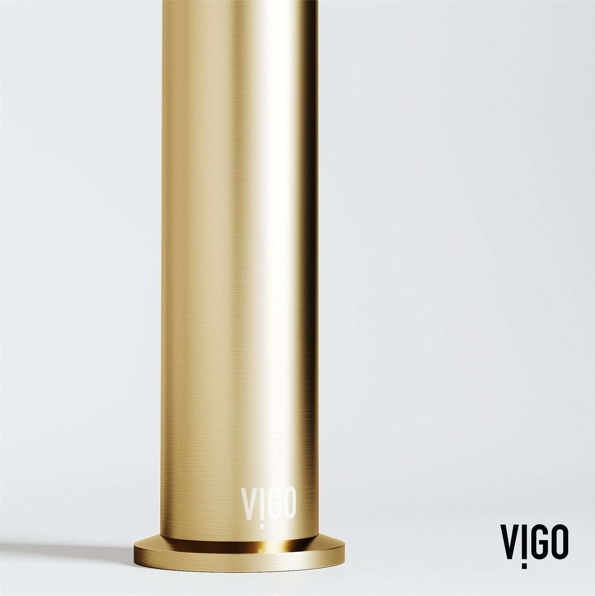 Modern bathroom faucet in matte brushed gold with 11-inch assembled height
