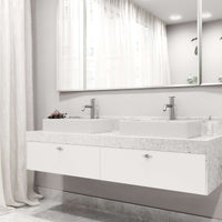 Modern deck-mounted faucet featuring ceramic disc valve and low flow