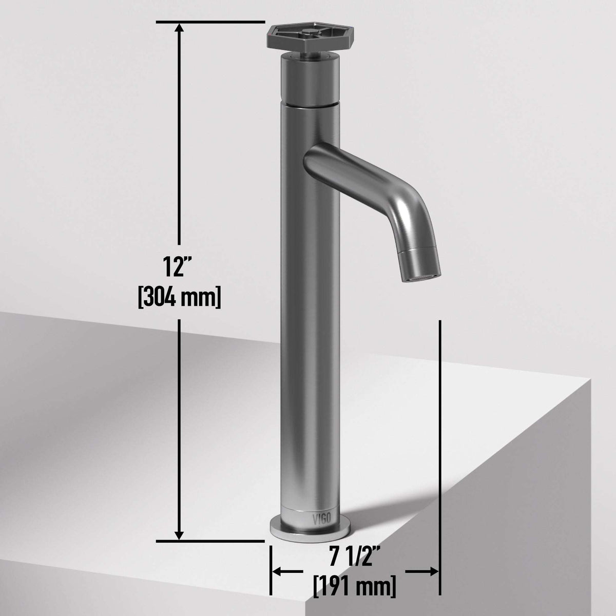 Deck-mounted faucet with low flow design and brushed nickel finish