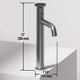 Deck-mounted faucet with low flow design and brushed nickel finish