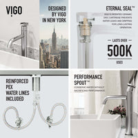 Brushed nickel bathroom faucet with included supply lines and handles
