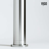 Vessel faucet with brushed nickel finish and included mounting materials