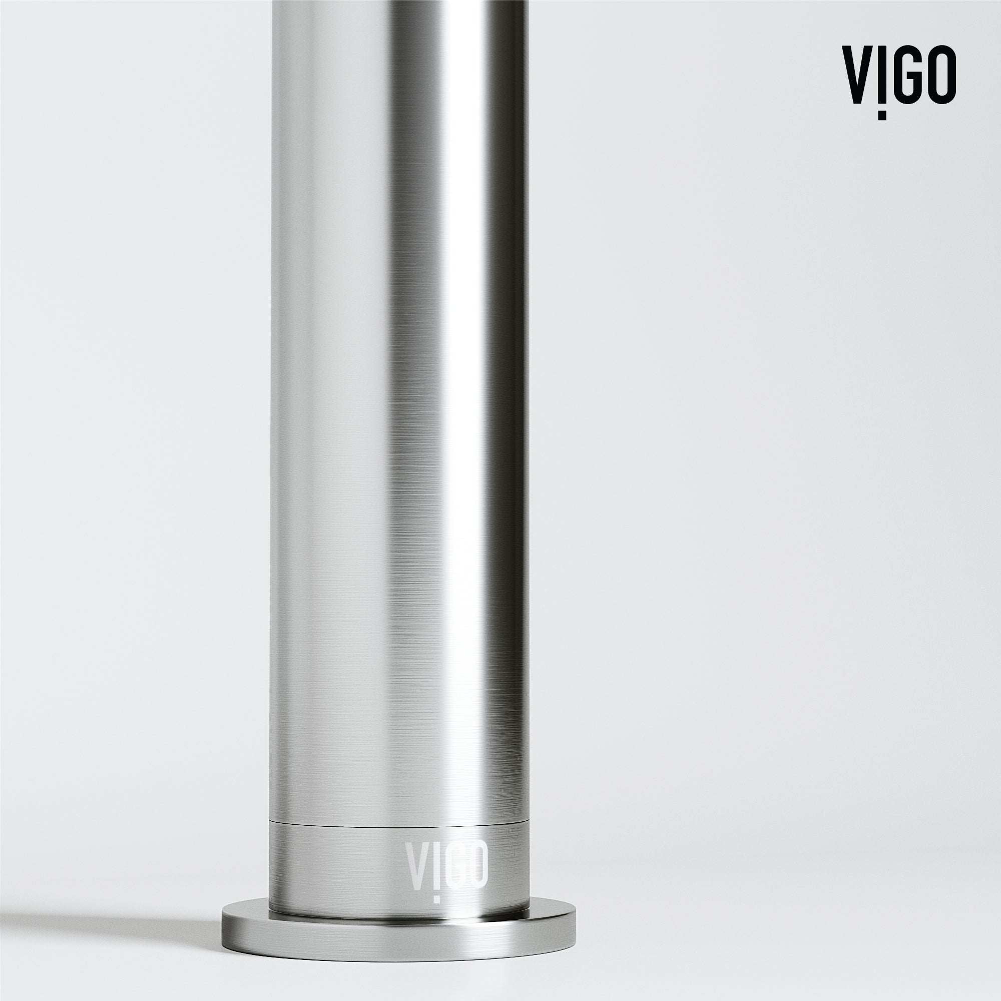 Vessel faucet with brushed nickel finish and included mounting materials