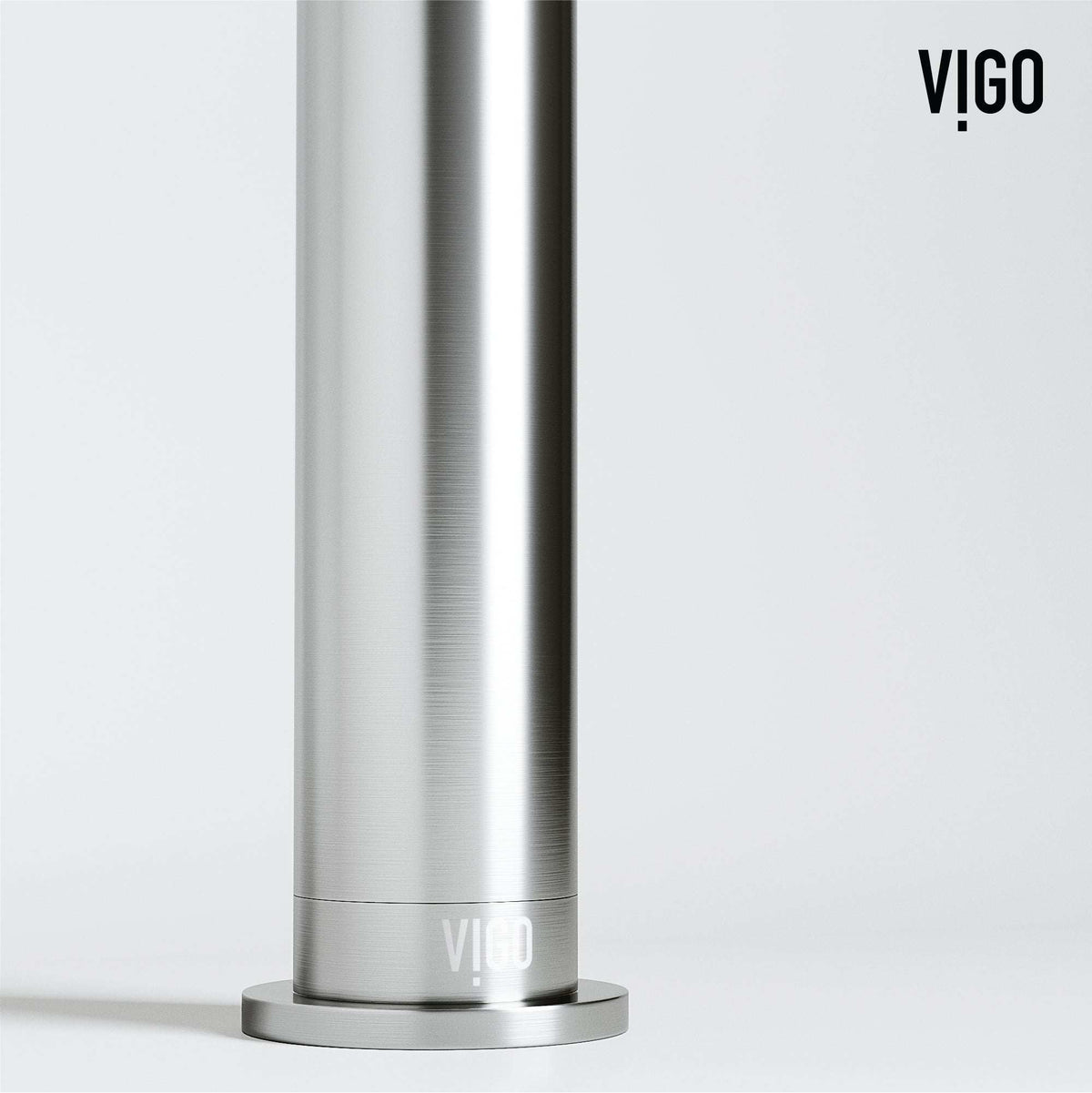 Vessel faucet with brushed nickel finish and included mounting materials