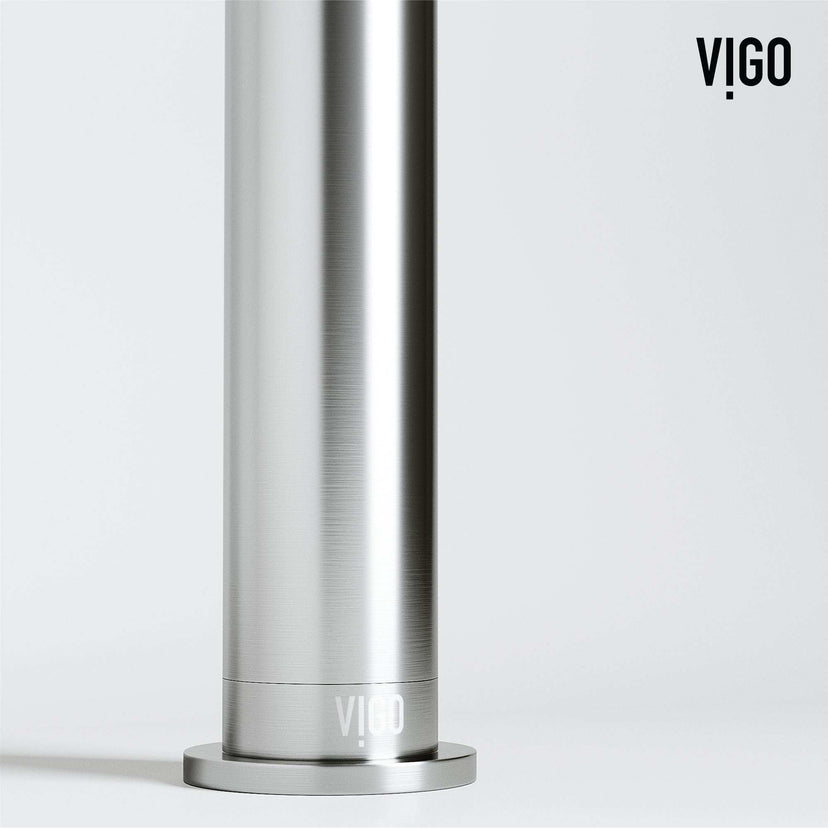 Vessel faucet with brushed nickel finish and included mounting materials