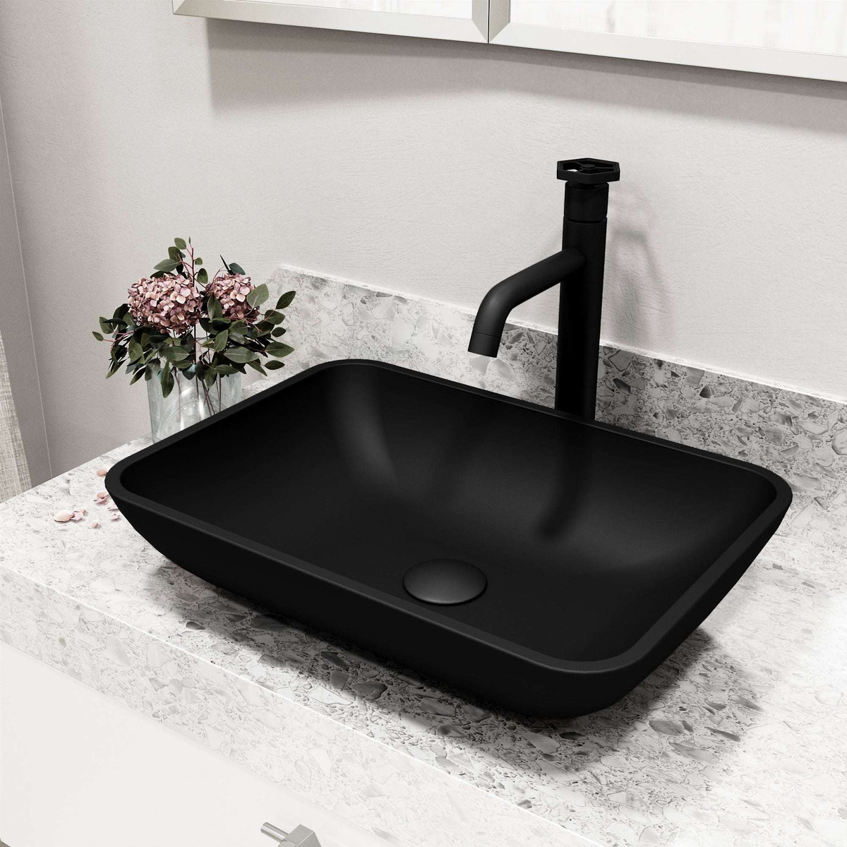 High arc spout matte black faucet with corrosion resistant brass