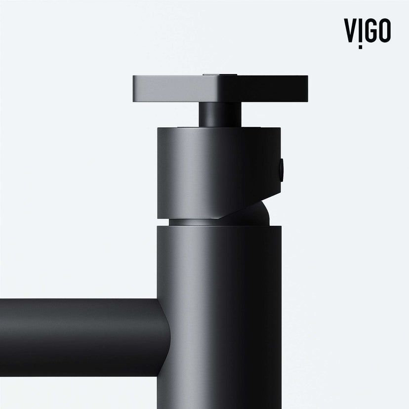 Modern vessel filler with high arc spout and matte black finish