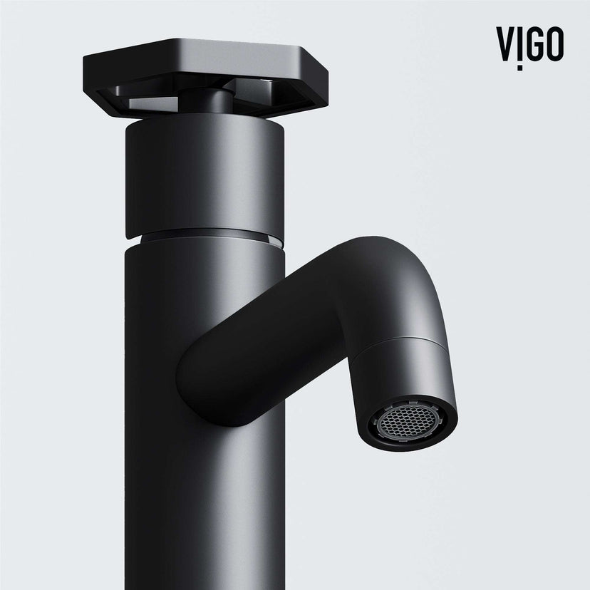 Brass vessel faucet with ceramic disk valve and matte black finish