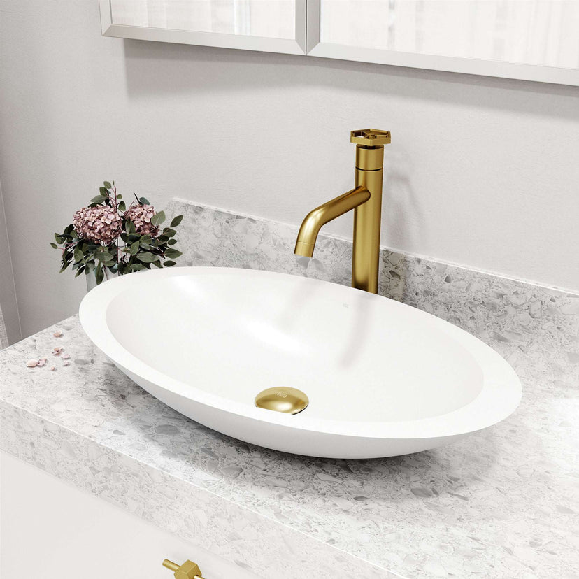 High arc spout matte brushed gold faucet with corrosion resistant brass