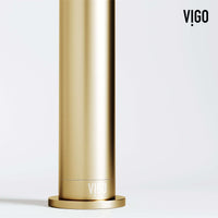 Matte brushed gold vessel faucet with included mounting materials and NPSM threads