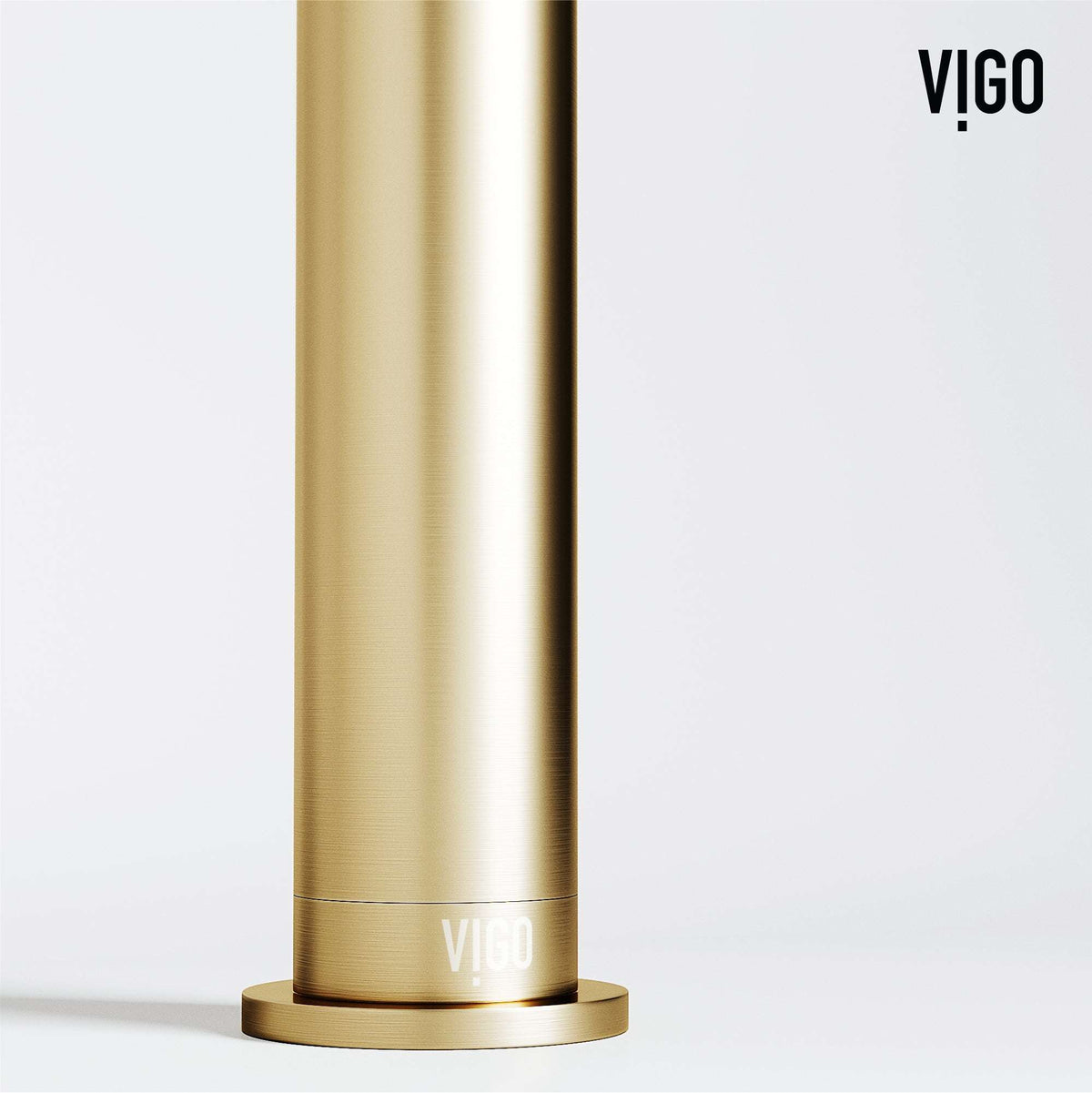 Matte brushed gold vessel faucet with included mounting materials and NPSM threads