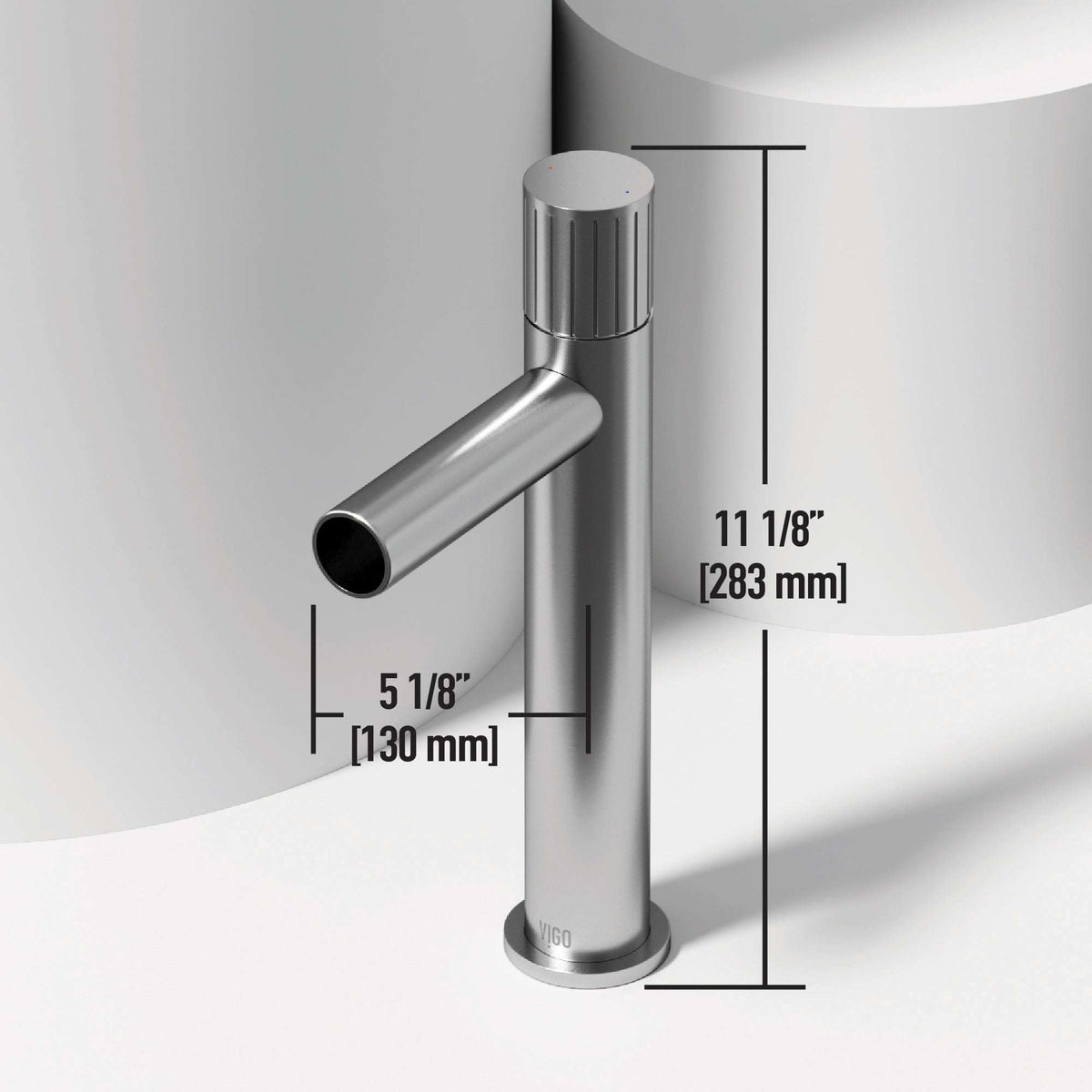 Modern deck-mounted bathroom faucet in brushed nickel finish