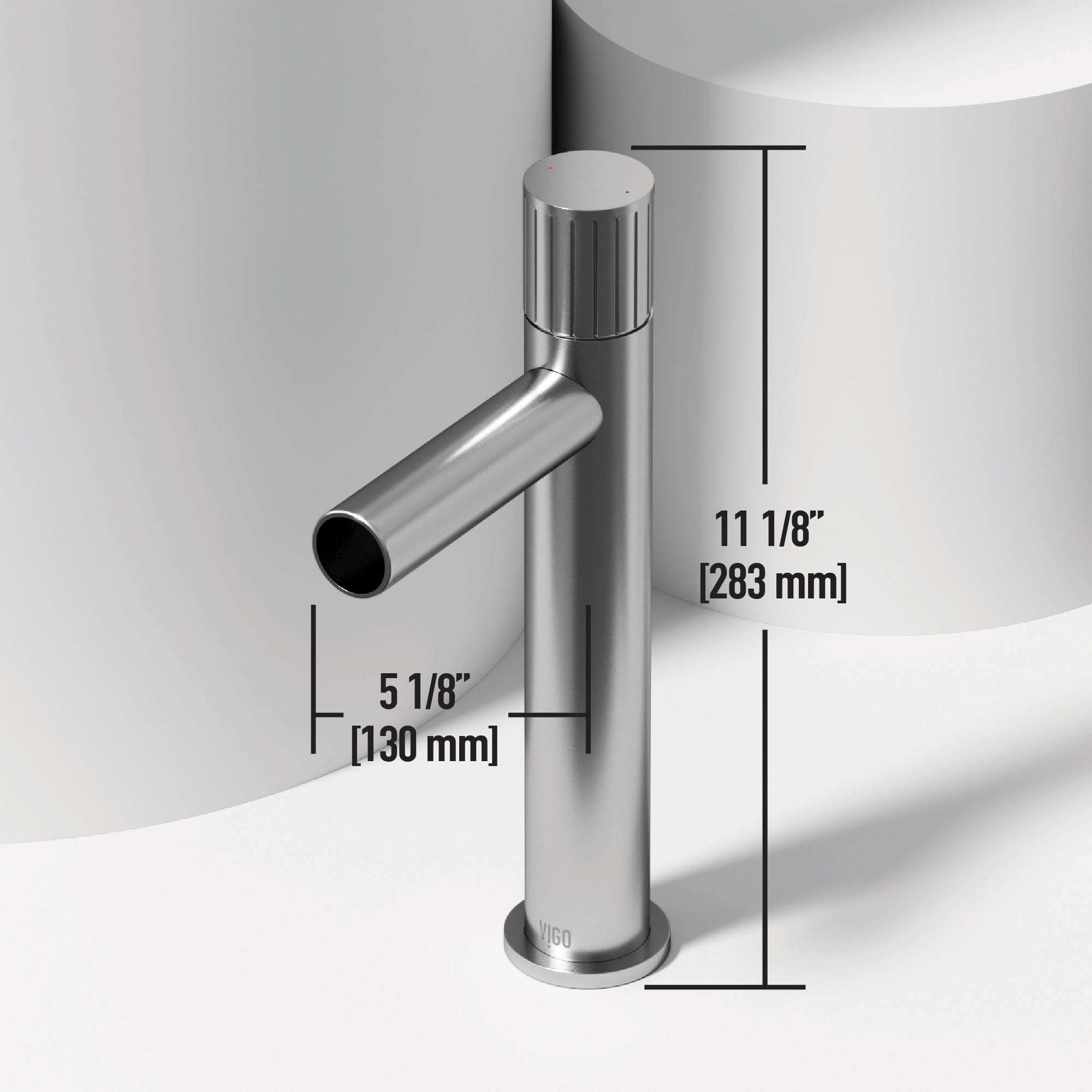 Modern deck-mounted bathroom faucet in brushed nickel finish