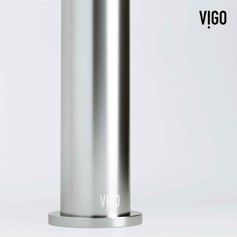 11-inch assembled height vessel faucet in brushed nickel finish