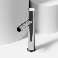 Chrome vessel faucet with high arc spout and lever handle