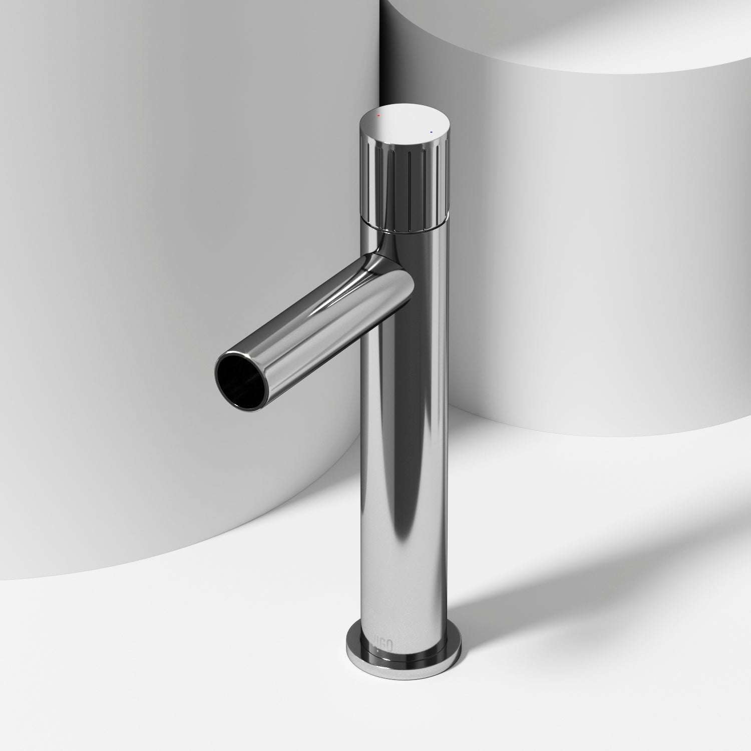 Chrome vessel faucet with high arc spout and lever handle