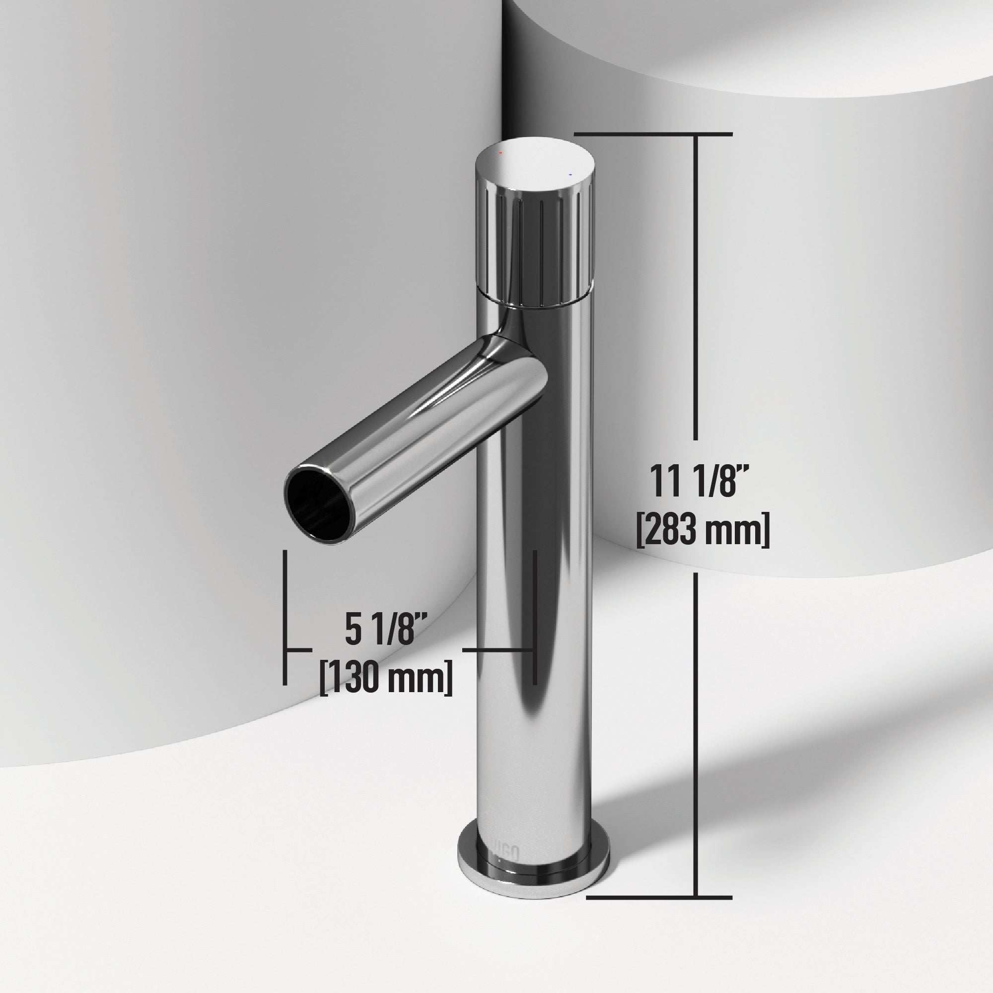 Modern deck-mounted bathroom faucet in chrome finish