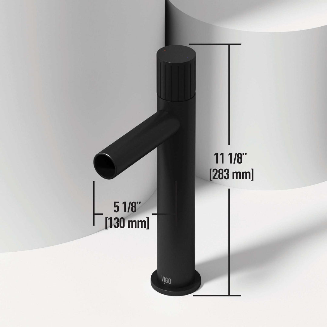 Modern deck-mounted bathroom faucet in matte black finish