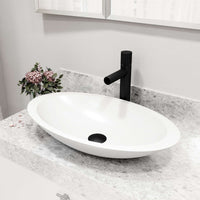 High arc spout vessel faucet with included mounting hardware