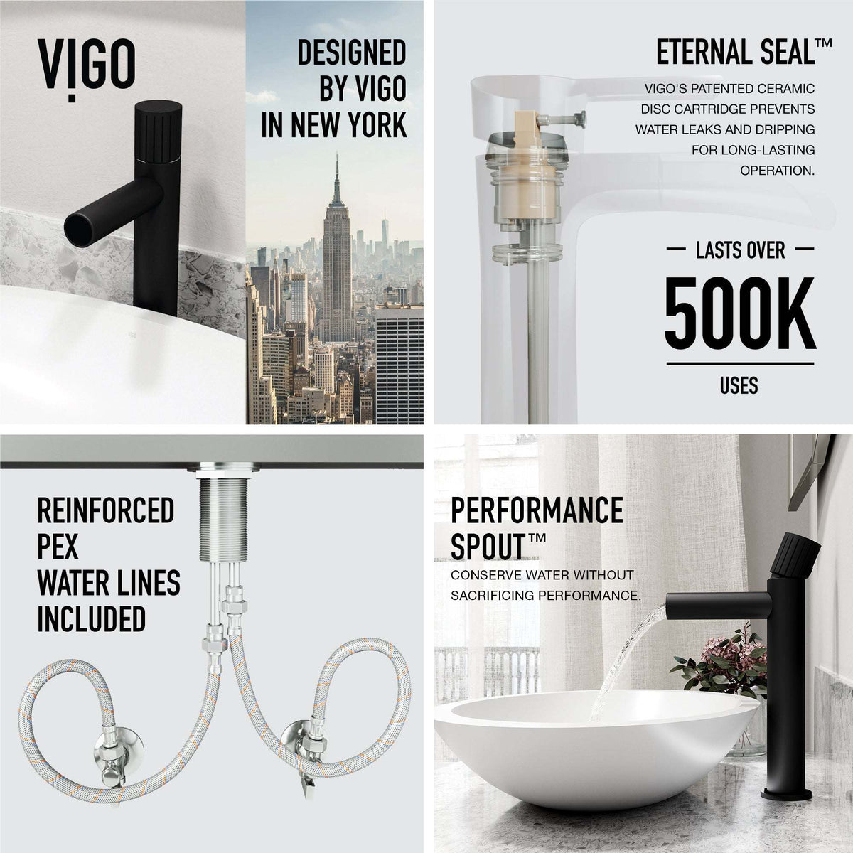 Modern bathroom faucet with ceramic disc cartridge and high arc spout