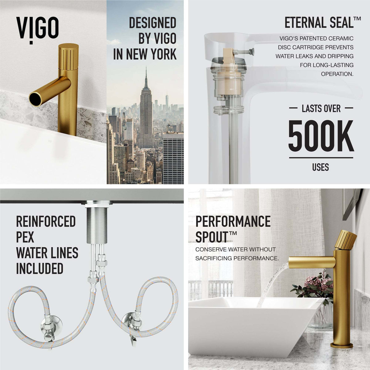 Modern bathroom faucet with ceramic disc cartridge and high arc spout