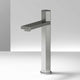 Brushed nickel vessel faucet with high arc spout and ceramic disc cartridge