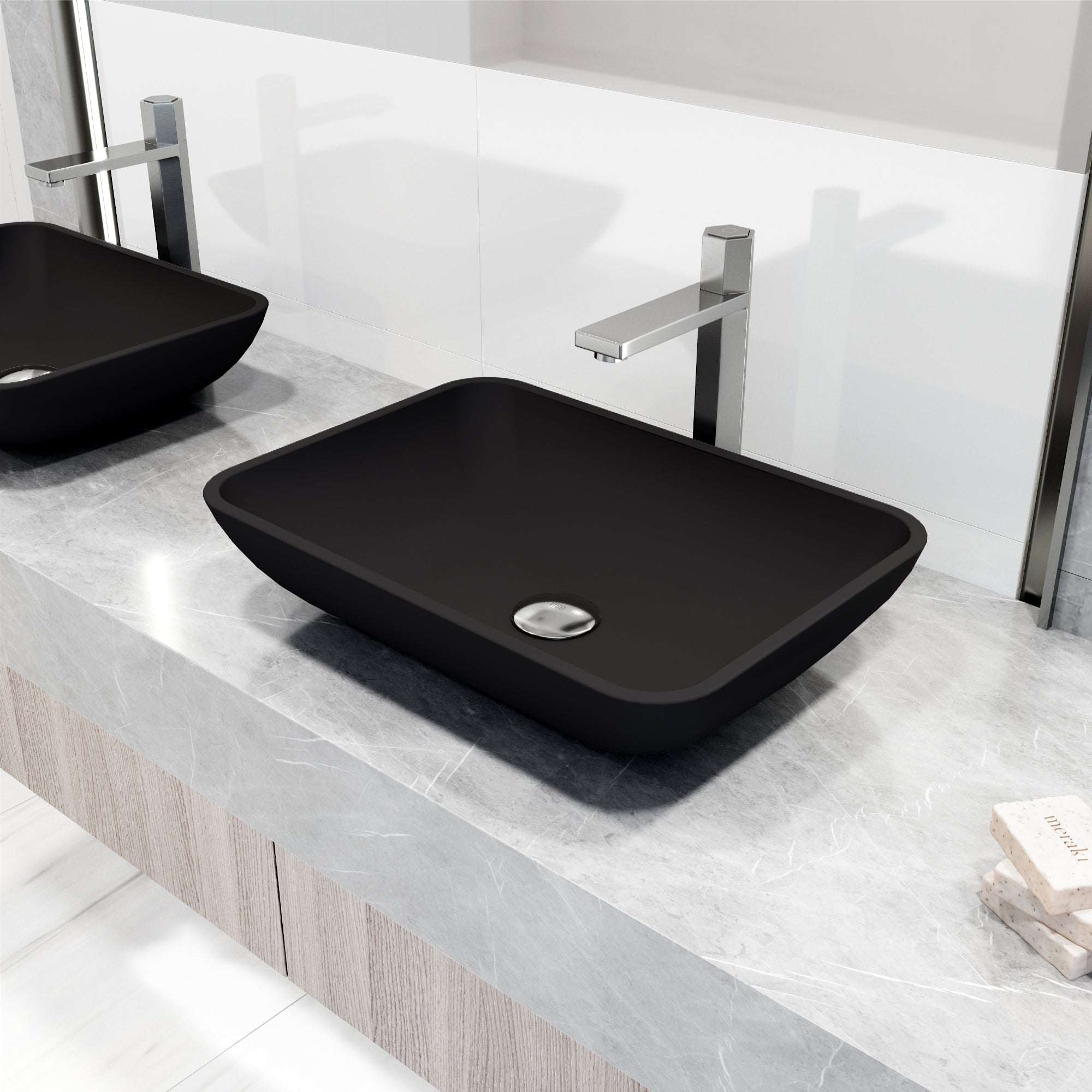 Low flow bathroom faucet in brushed nickel, ceramic disk valve