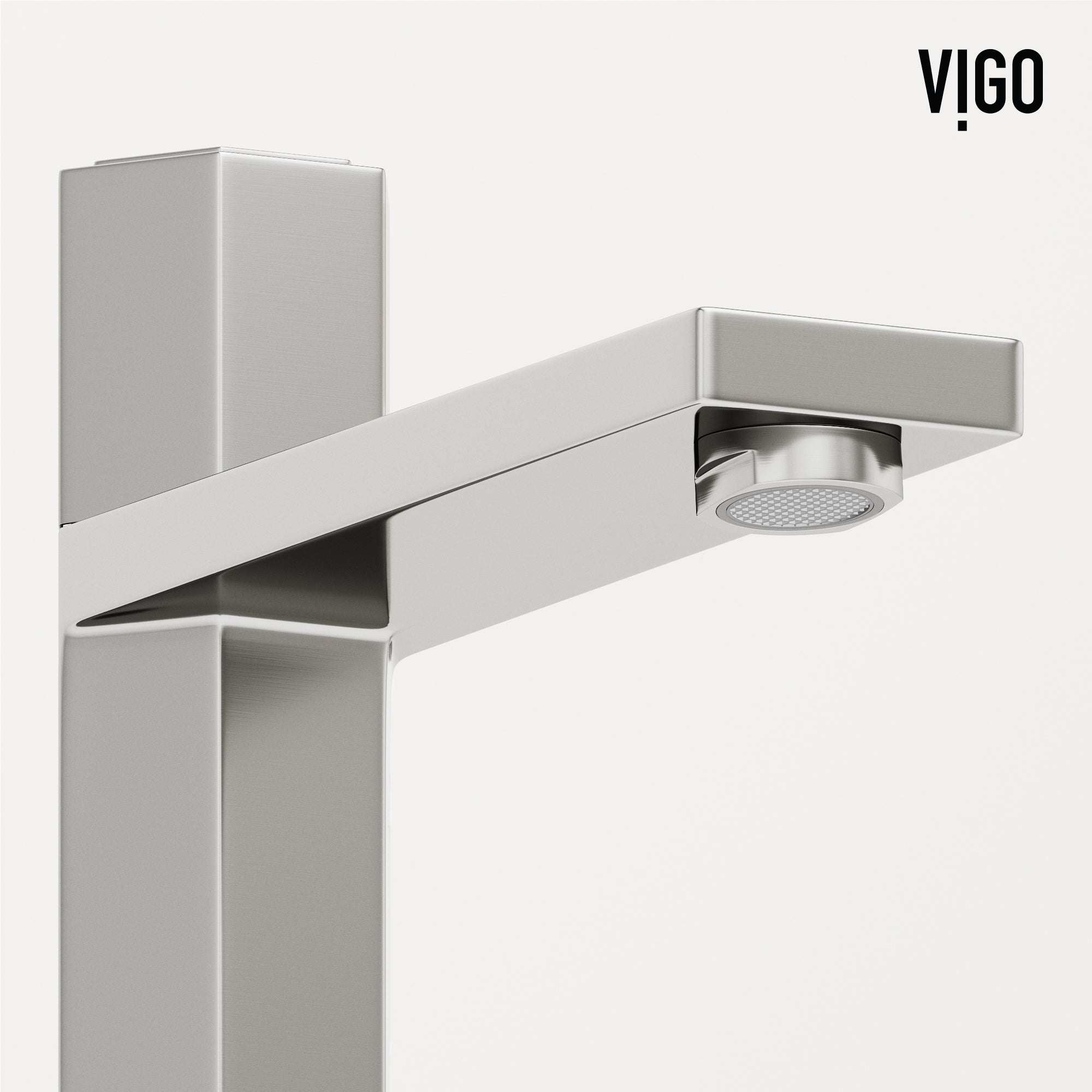 Modern bathroom faucet with brushed nickel finish and low flow technology