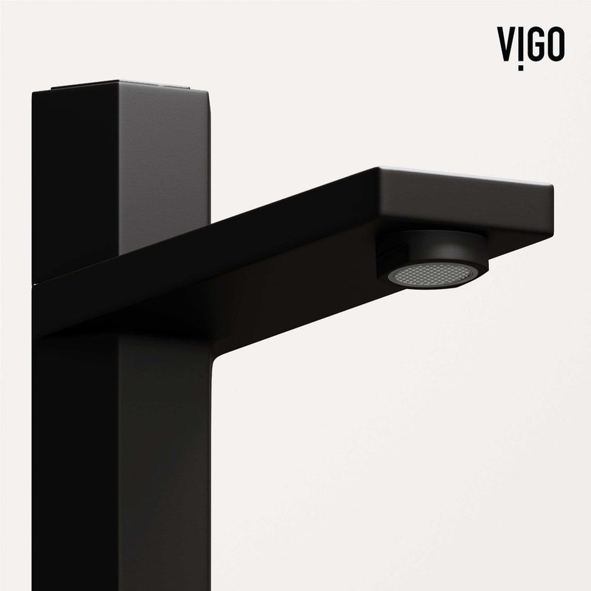Modern bathroom faucet with matte black finish and low flow technology
