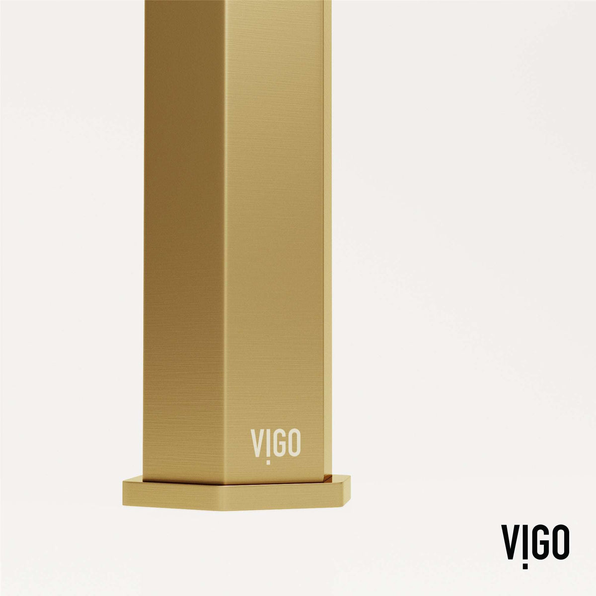 Deck-mounted vessel faucet with compression connection and matte brushed gold finish