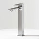 Brushed Nickel vessel faucet with high arc spout and lever handle
