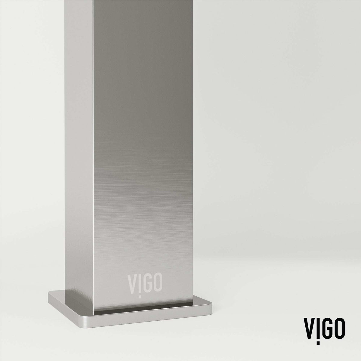 Modern deck-mounted bathroom faucet in brushed nickel finish