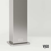 Modern deck-mounted bathroom faucet in brushed nickel finish