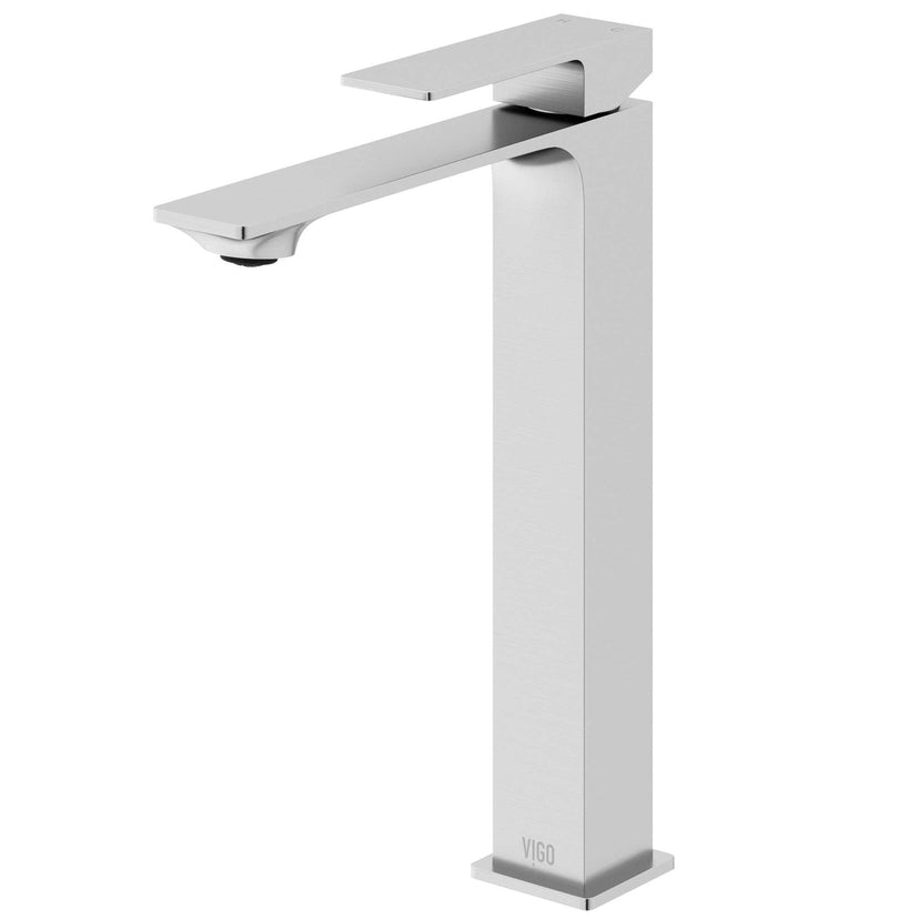 High arc spout vessel faucet with included mounting hardware