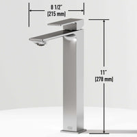 Contemporary brass faucet with ceramic disc cartridge and high arc spout