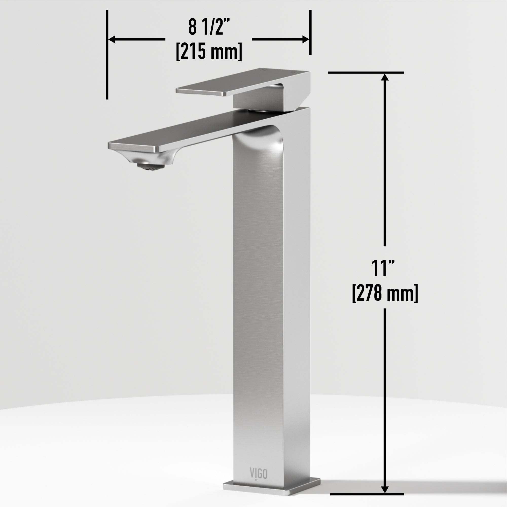 Contemporary brass faucet with ceramic disc cartridge and high arc spout
