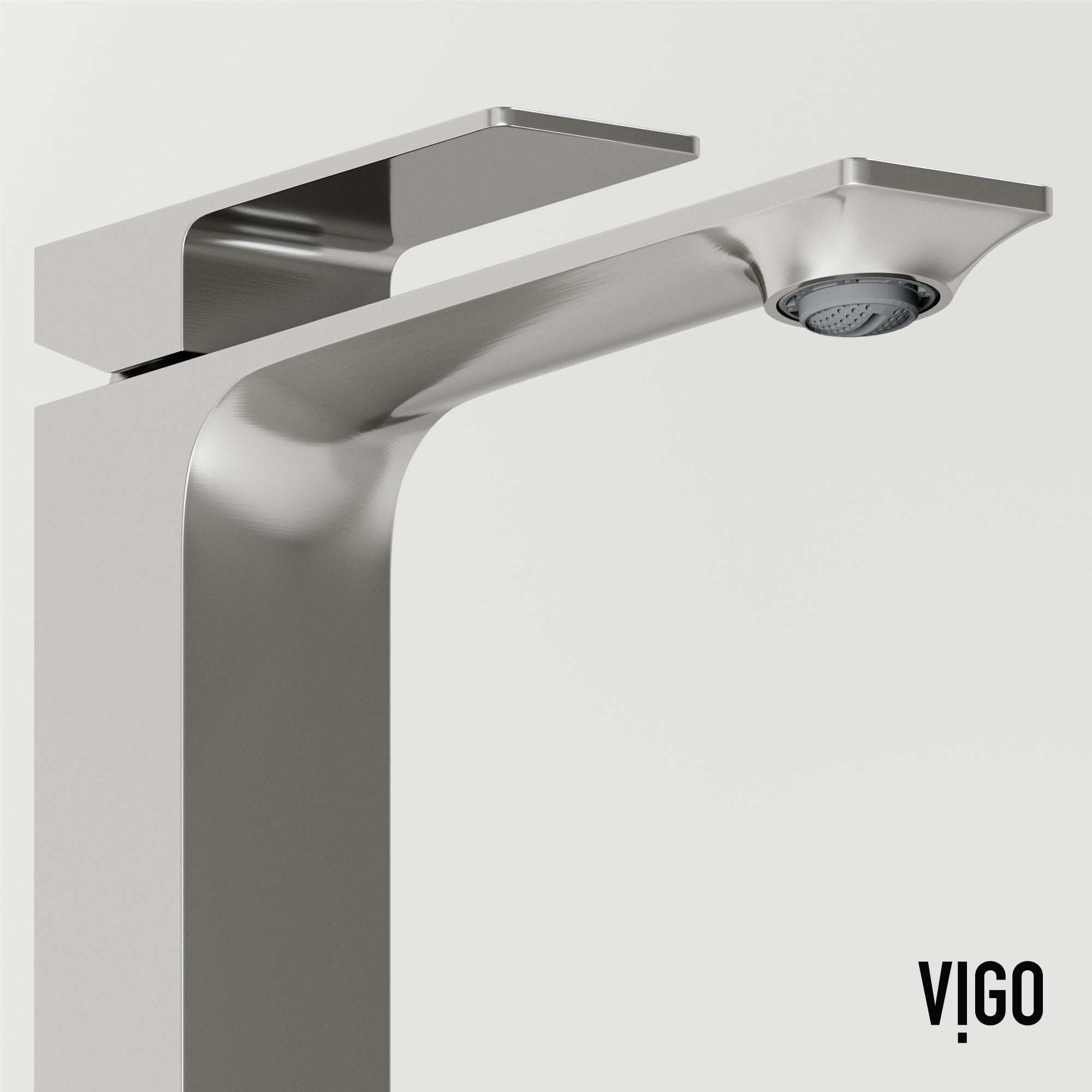 Brushed nickel vessel faucet with all mounting materials included