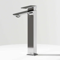 Chrome vessel faucet with high arc spout and lever handle