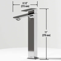 Contemporary brass faucet with ceramic disc cartridge and high arc spout