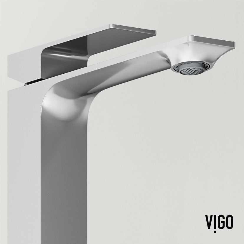 Chrome vessel faucet with all mounting materials included
