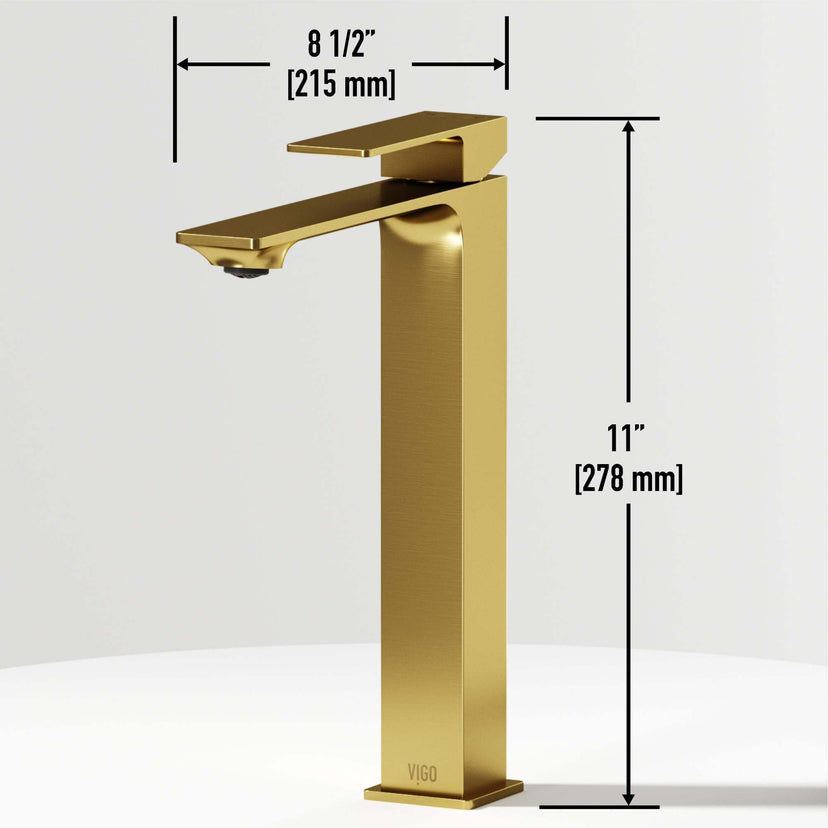 Contemporary brass faucet with ceramic disc cartridge and high arc spout