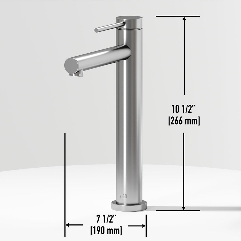 High arc spout vessel faucet with included mounting hardware