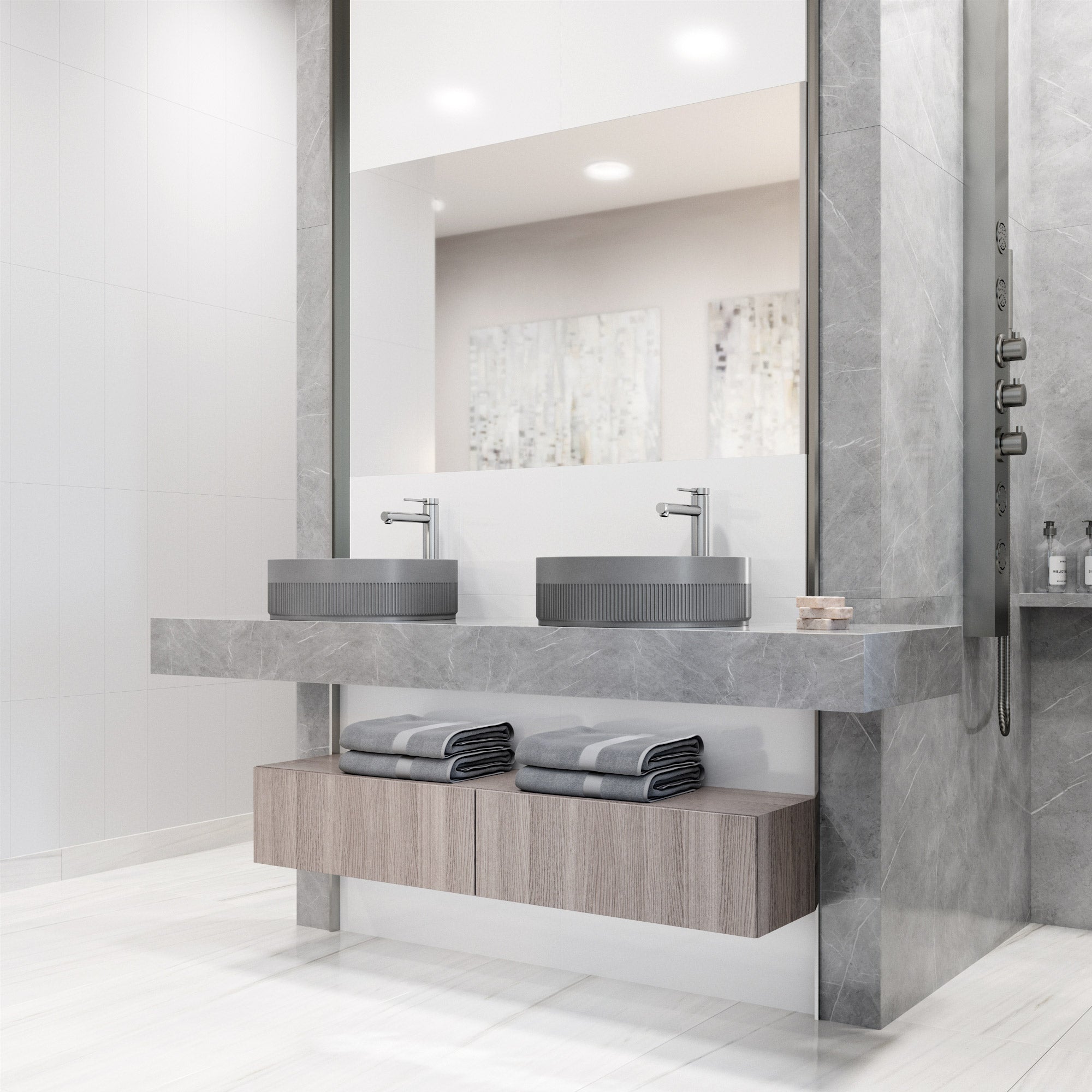 Low flow vessel faucet with matte black finish and NPSM threads