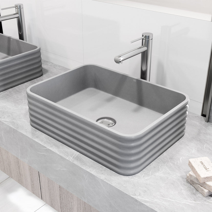 Modern deck-mounted bathroom faucet in chrome finish