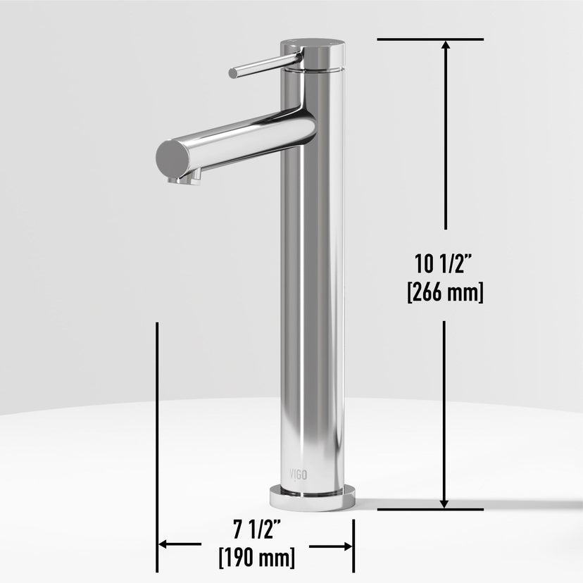 High arc spout vessel faucet with included mounting hardware
